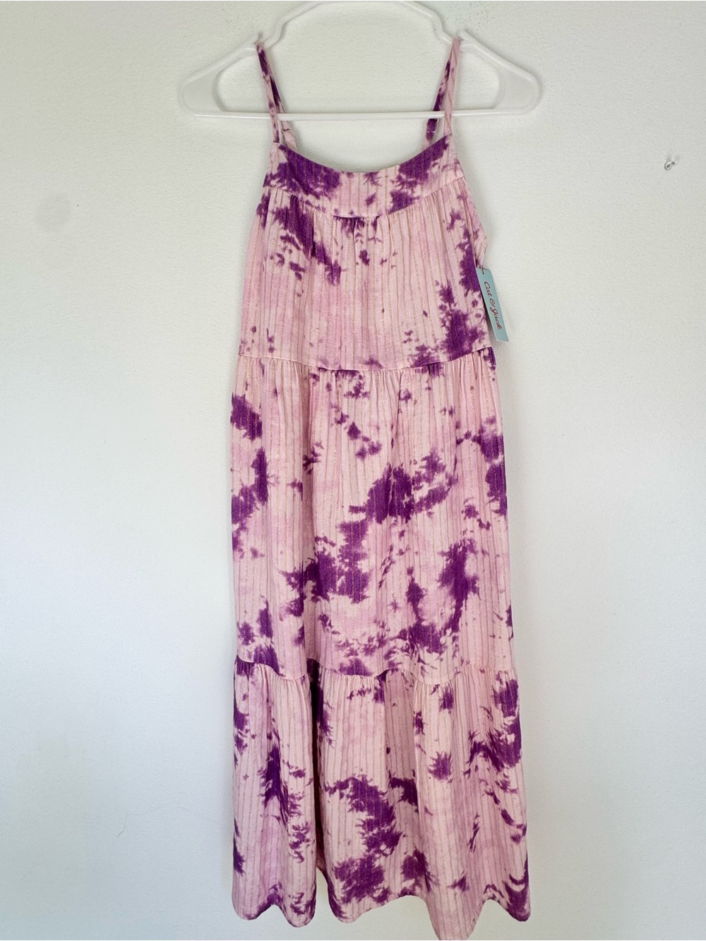 NWT Cat & Jack Tie-Dye Pink and Purple Maxi Dress- Size 10/12 Girls Large